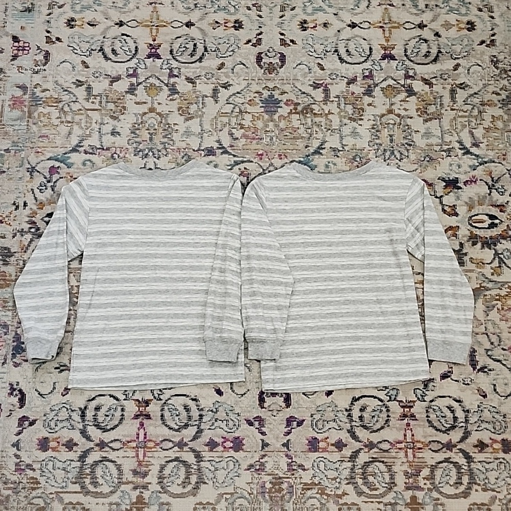 WonderKids Gray Striped Henley Long Sleeve Shirt Boys Size 5T (Per Shirt) - Picture 8 of 8